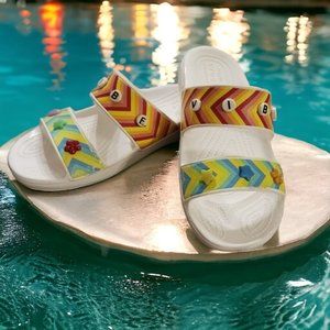Crocs Festival Vibes Colorful  Summer Sandal Slides Unisex Size 8